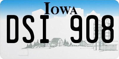 IA license plate DSI908