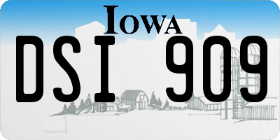 IA license plate DSI909