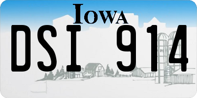 IA license plate DSI914
