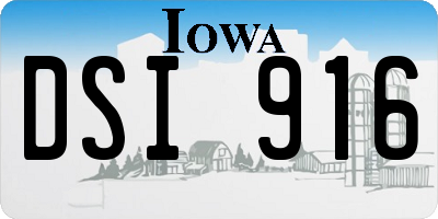 IA license plate DSI916
