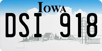 IA license plate DSI918