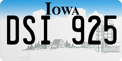 IA license plate DSI925