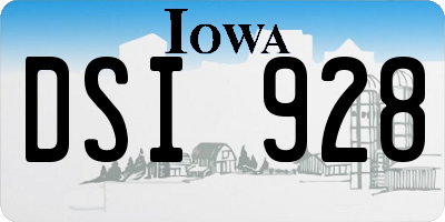 IA license plate DSI928