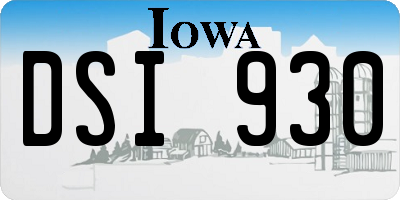 IA license plate DSI930
