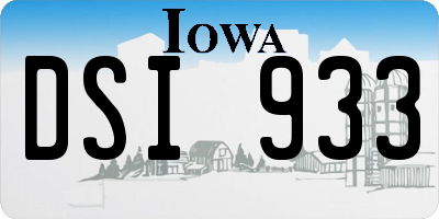 IA license plate DSI933