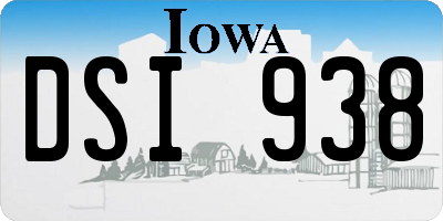IA license plate DSI938