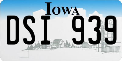 IA license plate DSI939
