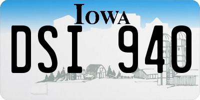 IA license plate DSI940
