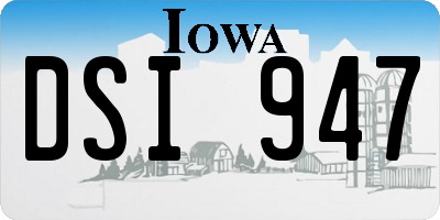 IA license plate DSI947