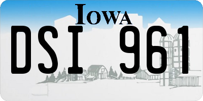 IA license plate DSI961