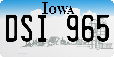 IA license plate DSI965