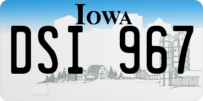 IA license plate DSI967