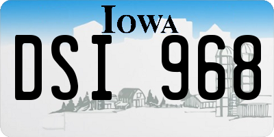 IA license plate DSI968