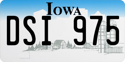 IA license plate DSI975