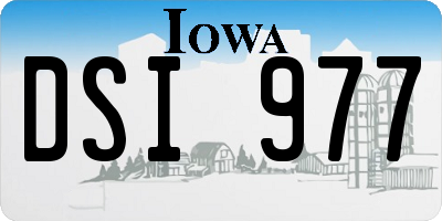 IA license plate DSI977