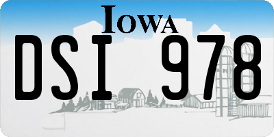IA license plate DSI978