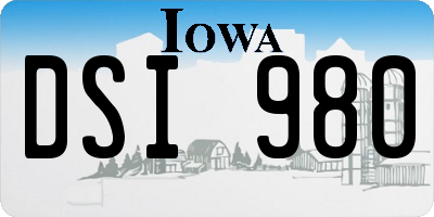 IA license plate DSI980