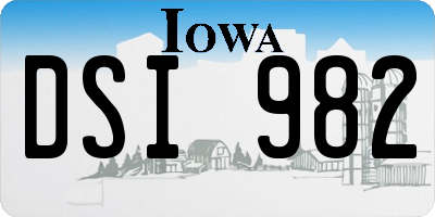 IA license plate DSI982