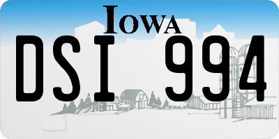 IA license plate DSI994