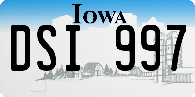 IA license plate DSI997