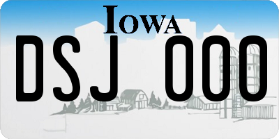 IA license plate DSJ000