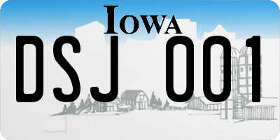 IA license plate DSJ001