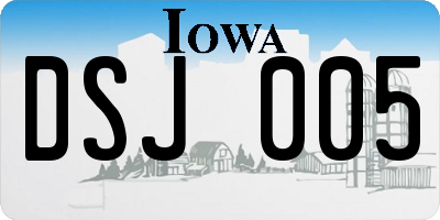 IA license plate DSJ005
