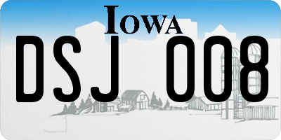 IA license plate DSJ008