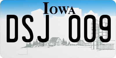 IA license plate DSJ009