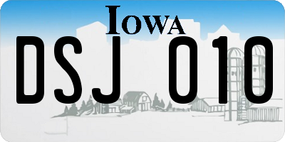 IA license plate DSJ010
