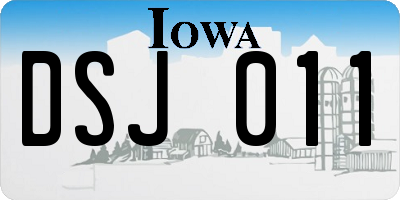 IA license plate DSJ011
