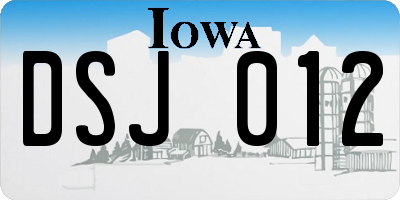 IA license plate DSJ012
