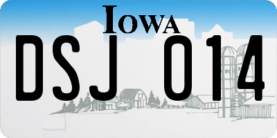 IA license plate DSJ014