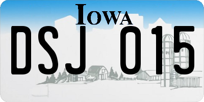 IA license plate DSJ015