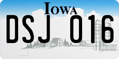 IA license plate DSJ016