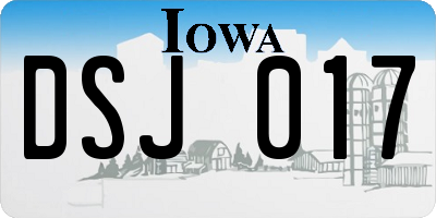 IA license plate DSJ017