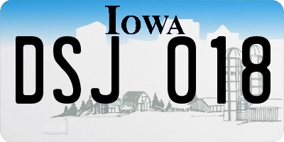 IA license plate DSJ018