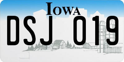 IA license plate DSJ019