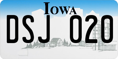 IA license plate DSJ020