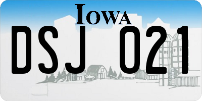IA license plate DSJ021