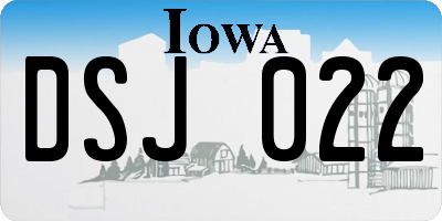 IA license plate DSJ022