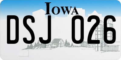 IA license plate DSJ026