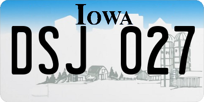 IA license plate DSJ027