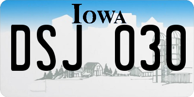 IA license plate DSJ030
