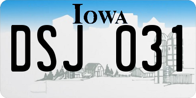 IA license plate DSJ031