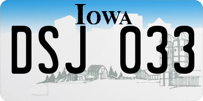 IA license plate DSJ033