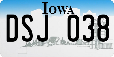 IA license plate DSJ038