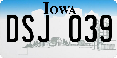 IA license plate DSJ039