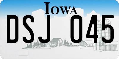 IA license plate DSJ045