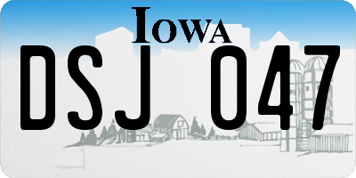 IA license plate DSJ047